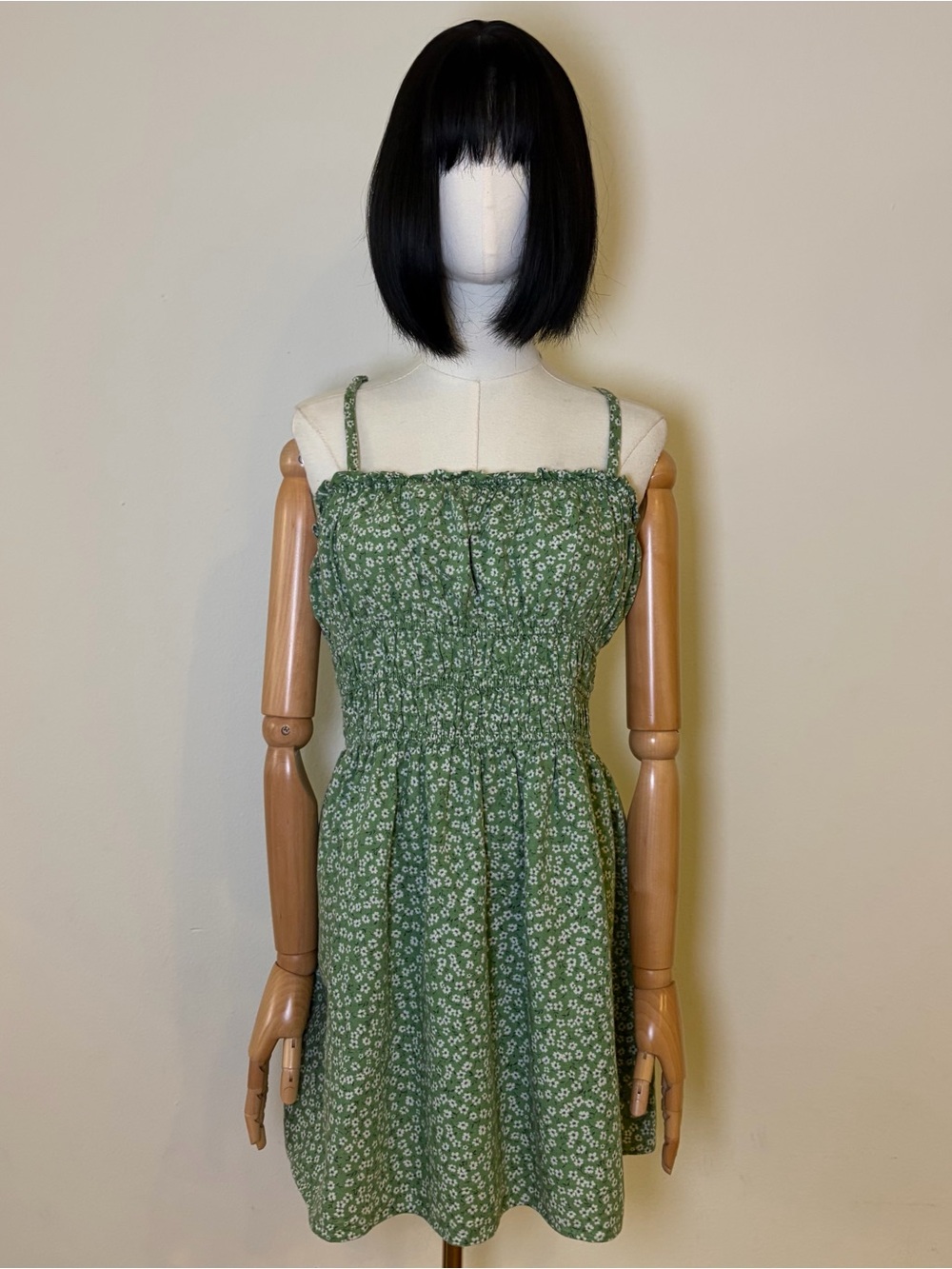 Wild Fable Green Floral Smocked Mini Dress XL